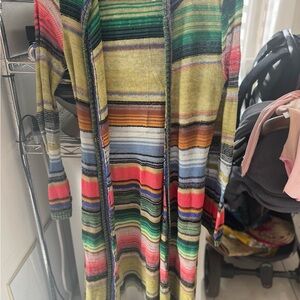 Free People Multicolor Striped Cardigan